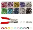 (100 PCS, Multicolor) Snap Button Set With Hand Snap Fastener Plier Tool | Used to Connect Two Pieces Of Material Together