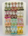 (12 pairs combo) Ethnic Western India Oxidized Gold Plated earings (Green, Red, Black, Pink, Maroon, White, Peach, Pista, Baby Pink, Grey, Aqua, Yellow)