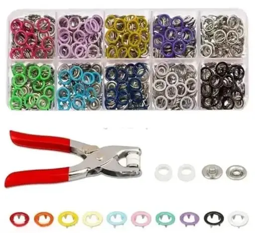 (100 PCS, Multicolor) Snap Button Set With Hand Snap Fastener Plier Tool | Used to Connect Two Pieces Of Material Together