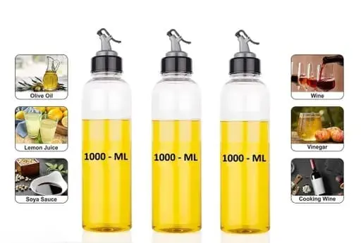 Oil Dispenser|1000ml,Pack of 3| |1 Litre Oil Dispenser Bottle, 1000ml Oil Bottle(Pack Of 3)