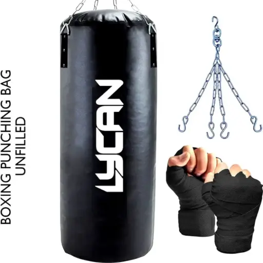 Lycan 3 feet boxing punching bag with chain & boxing handwrap