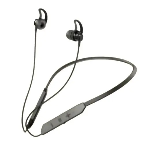BT Max 24 Hours Playtime Motor Look, 5.0 Bluetooth, IPX4 Wireless Bluetooth Neckband Headset (Black, In the Ear)