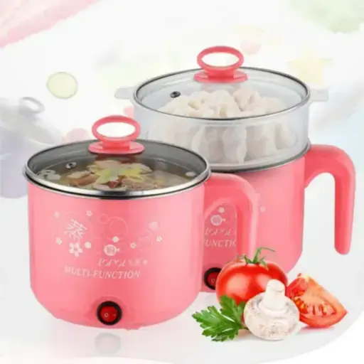 Electric Multi Cooker with steamer | Rice Cooker| 1.2 litre 600 Watt|200 Watt consumption |3 Boiling Modes | Stainless Steel body